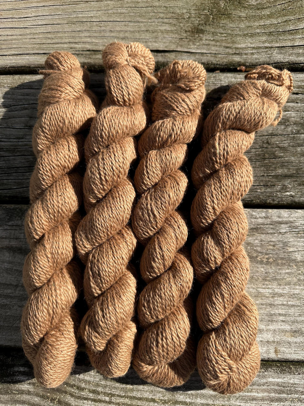 200 yd of Worsted 100% USA Alpaca from our alpacas, 2 ply. Natural Colors