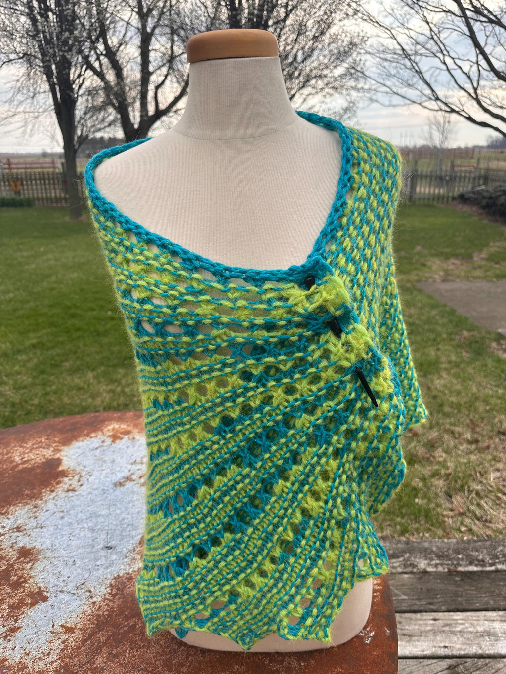 Hand knit Alpaca shawl. Luxury.