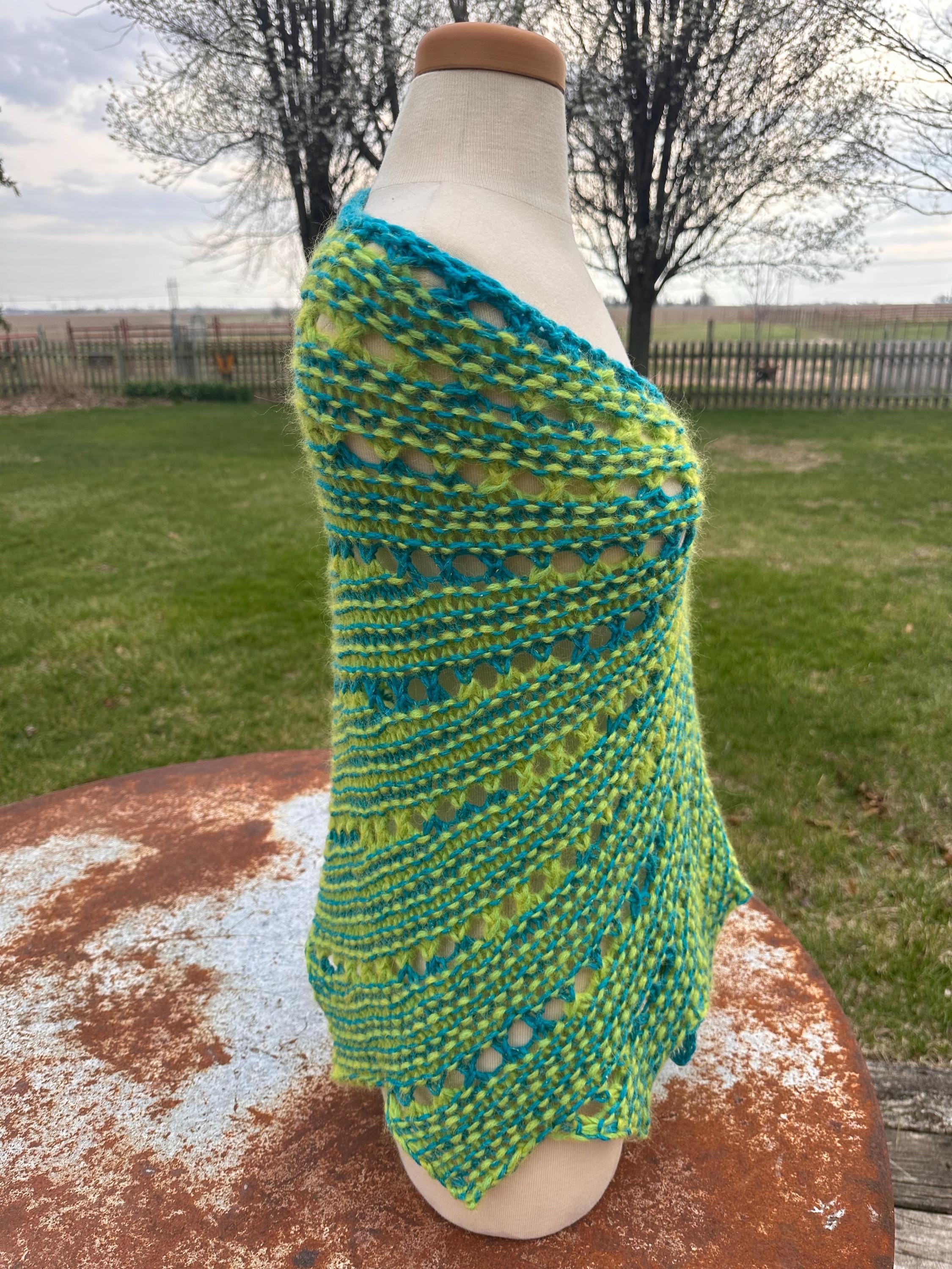 Hand knit Alpaca shawl. Luxury.