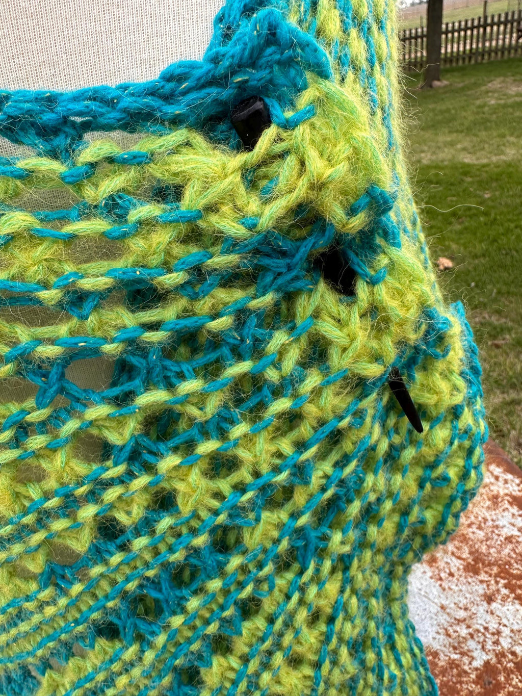 Hand knit Alpaca shawl. Luxury.