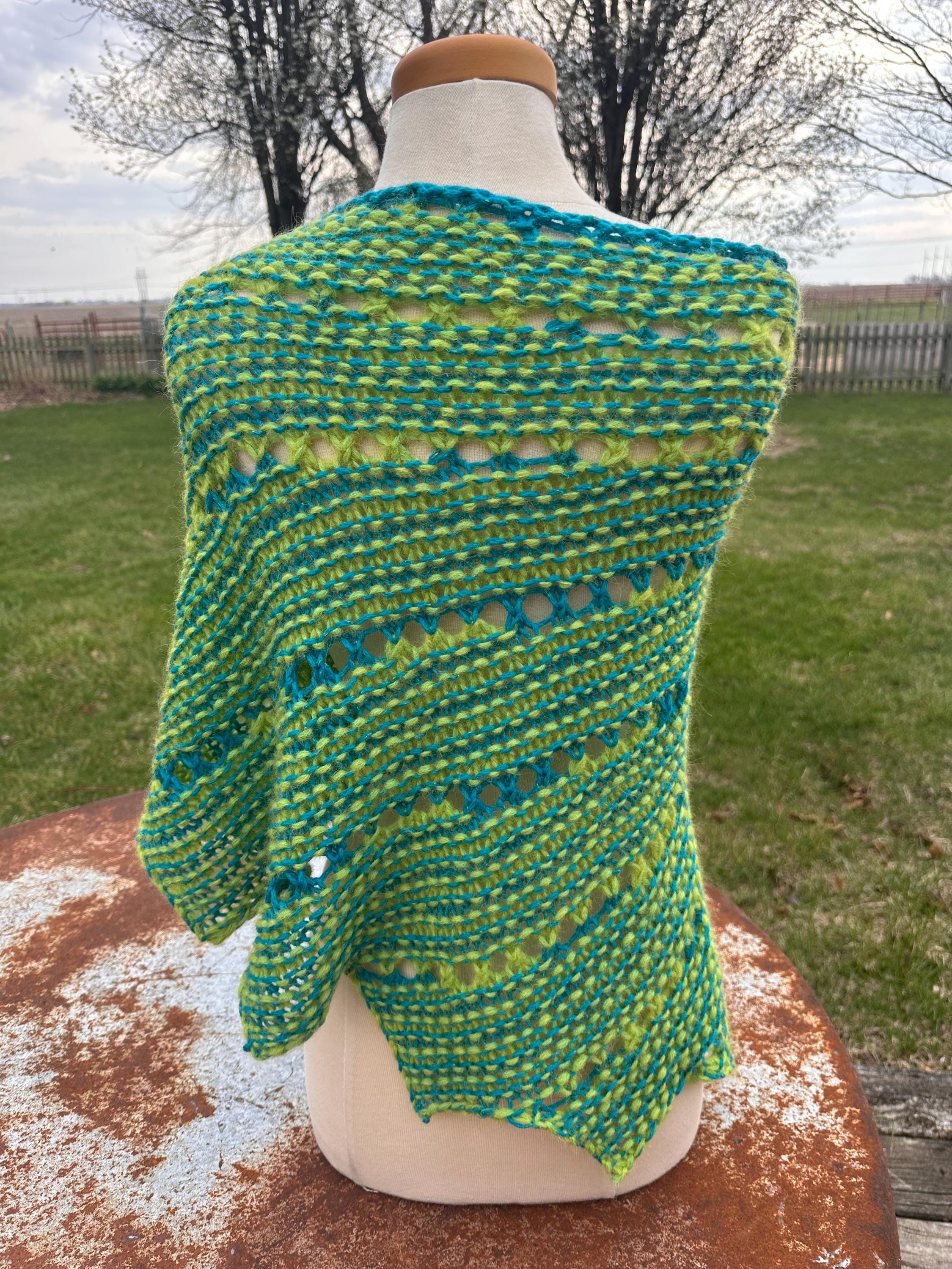 Hand knit Alpaca shawl. Luxury.