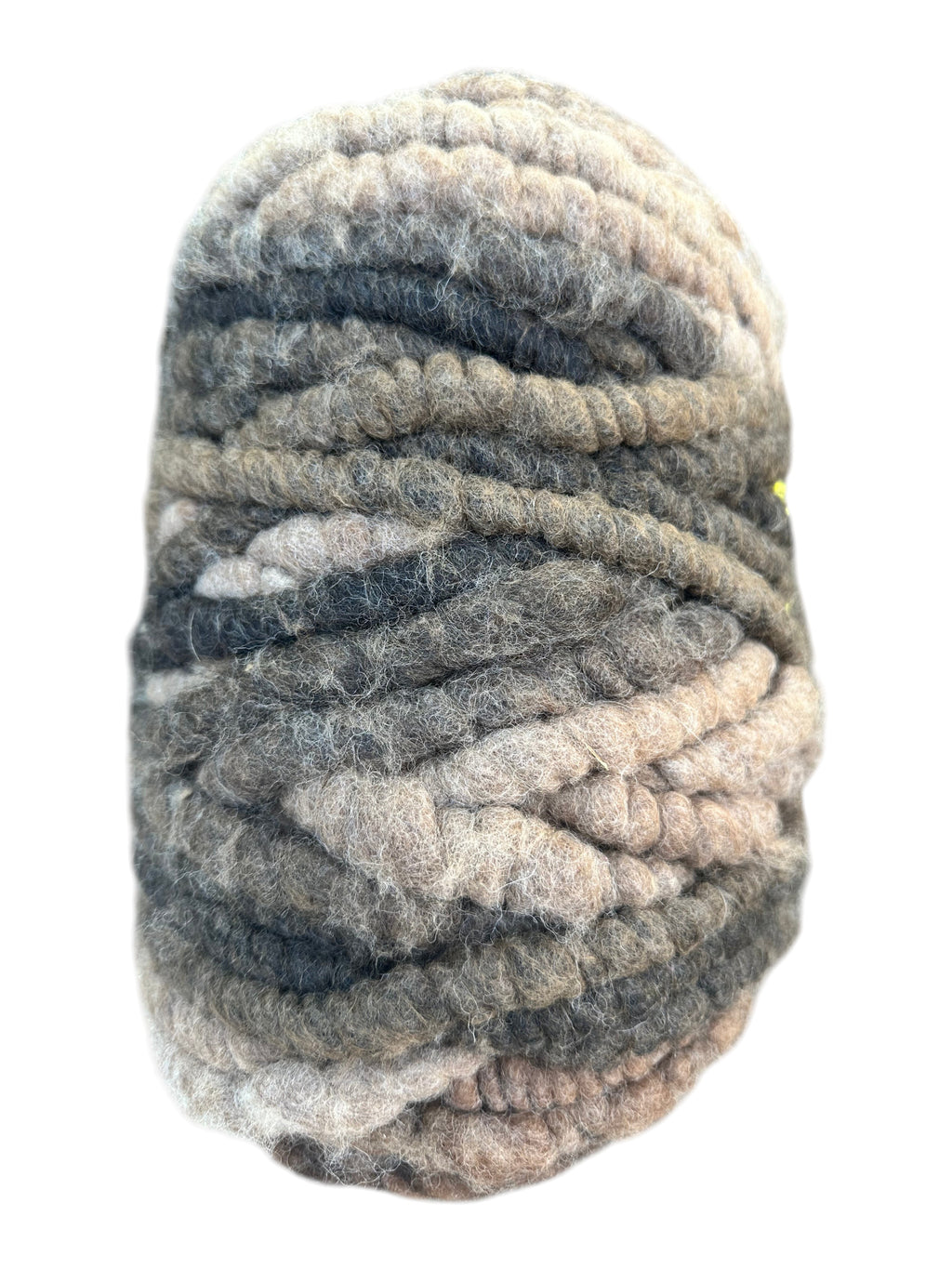 Oak Crest Alpacas and More multicolored alpaca rug yarn bump with a cotton core for weaving and crochet projects.