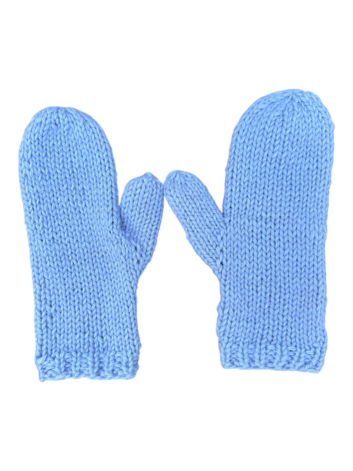 Oak Crest Alpacas and More chunky knit blue alpaca wool mittens for winter warmth