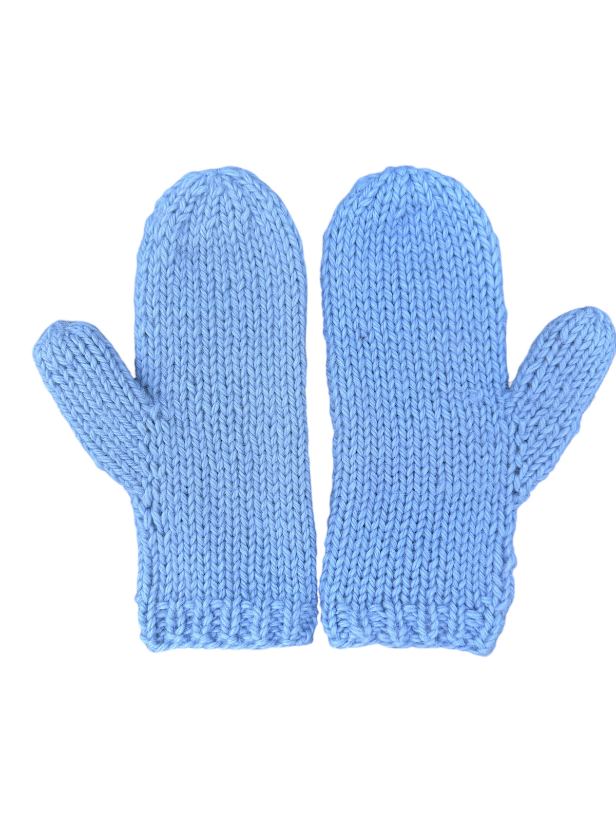 Oak Crest Alpacas and More vibrant blue chunky knit alpaca wool mittens for winter warmth