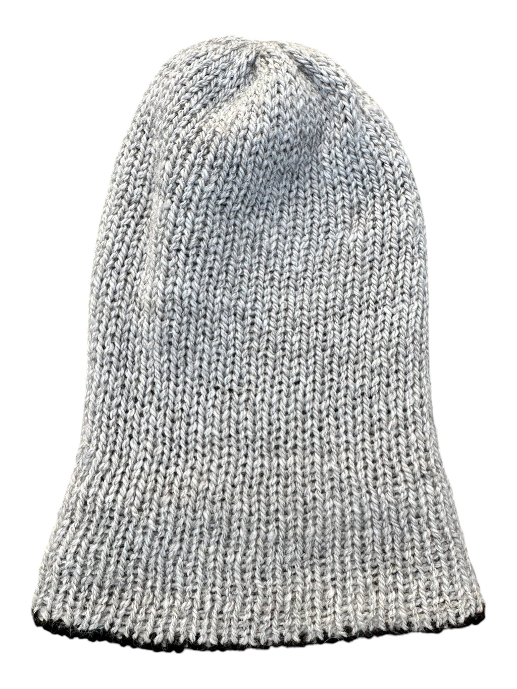 Oak Crest Alpacas and More reversible gray alpaca double knit hat with a fold over brim