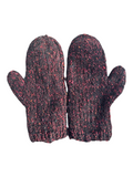 Oak Crest Alpacas and More hand knit alpaca blend mittens in a dark black and red speckled yarn texture