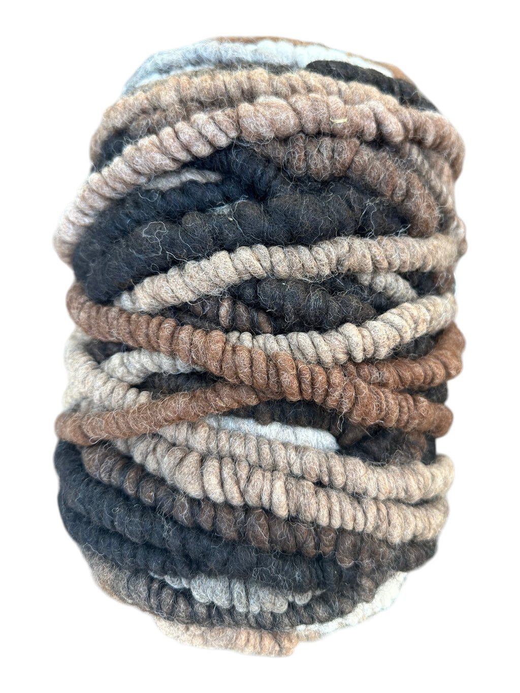 Oak Crest Alpacas and More multicolored alpaca rug yarn bump with a cotton core for weaving or crochet projects