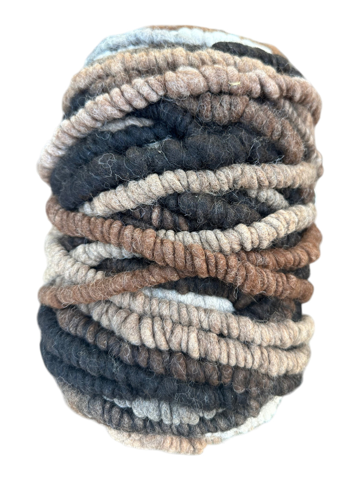 Oak Crest Alpacas and More multicolored alpaca rug yarn bump with a cotton core for weaving or crochet projects