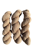Oak Crest Alpacas and More undyed natural fawn fingering weight alpaca yarn skeins