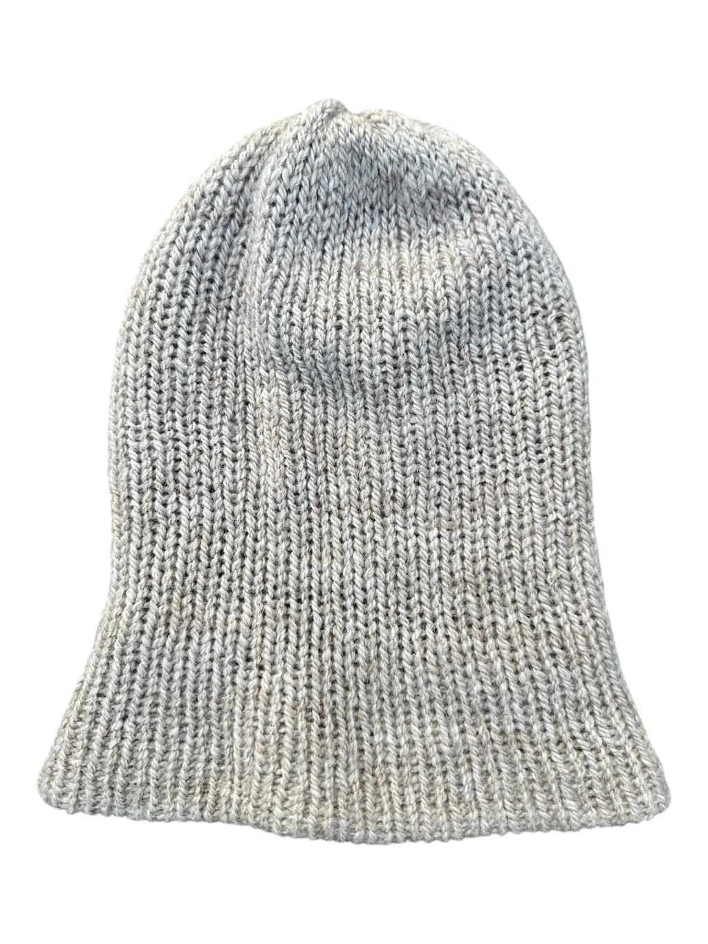 Oak Crest Alpacas and More reversible double knit alpaca hat in a heathered rose gray oatmeal color